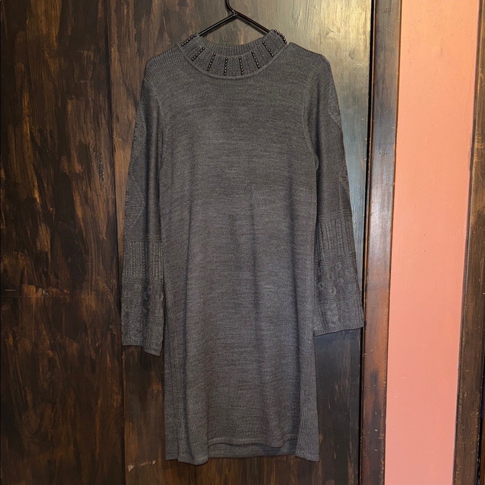 Karl Lagerfeld Charcoal Turtleneck Sweater dress